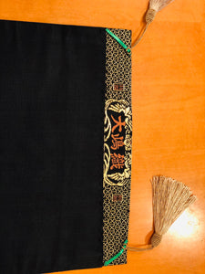 Motif pin et chrysanthème-oiseau (textile tissé Obi)