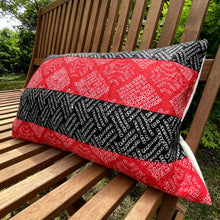 Load image into Gallery viewer, Dappled Shibori Pillow Cover in Red and Black
