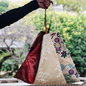 Handbag made of vintage Obi & Kimono Large