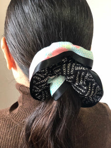 Vintage Kimono 'Kanokoshibori' Hair Tie - Black