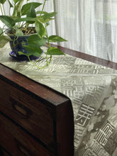 Load image into Gallery viewer, Table Runner Silver thread woven / good luck &amp; happiness pattern (woven textile Obi)
