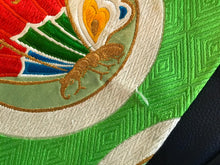 将图片加载到图库查看器，Vintage Kara-Ori Pattern Obi Belt with Paulownia and Tortoiseshell

