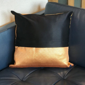 Decorative gold pillow cover with flying cranes